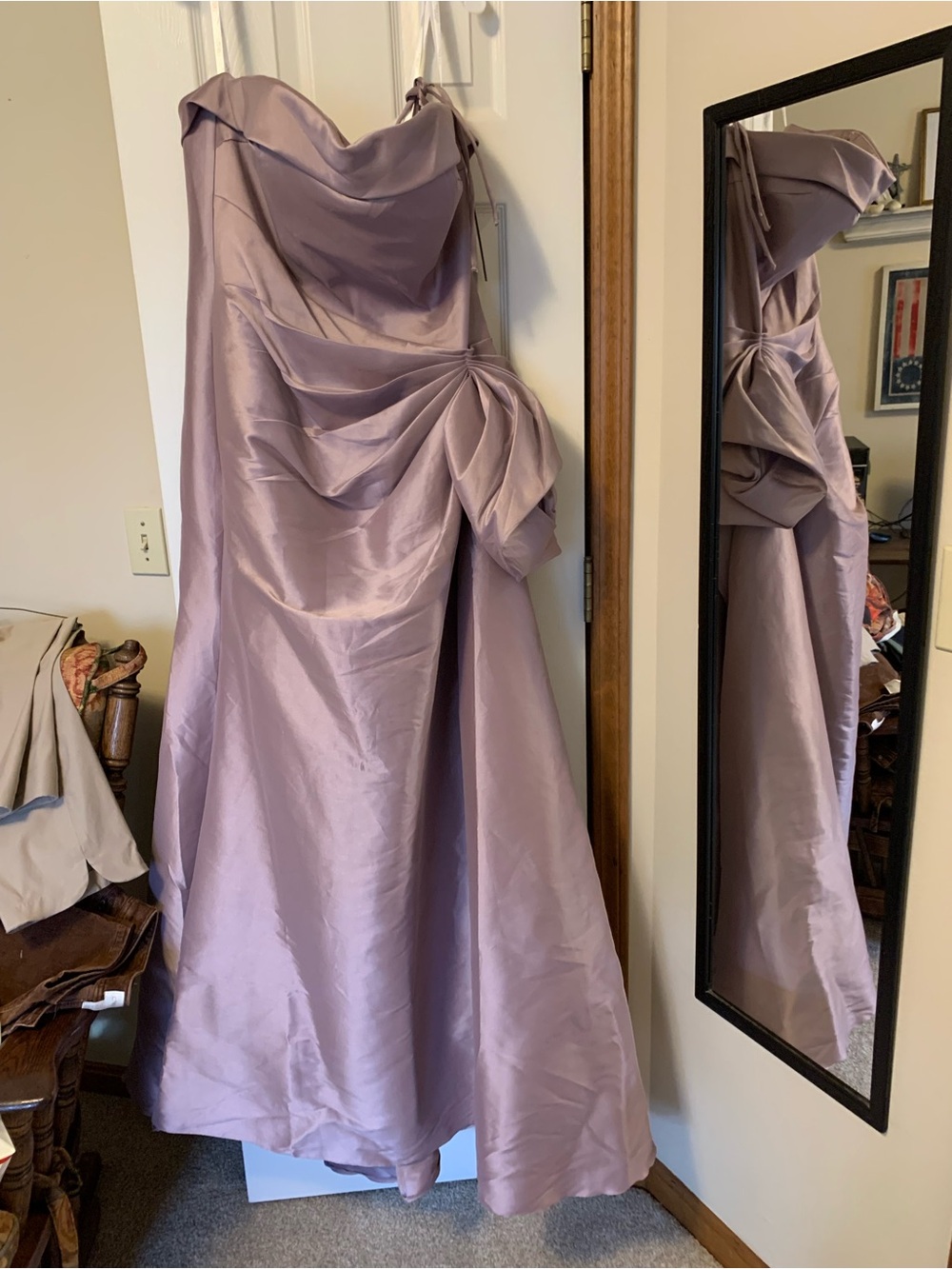 Strapless Lavender Formal A-Line Wedding Dress